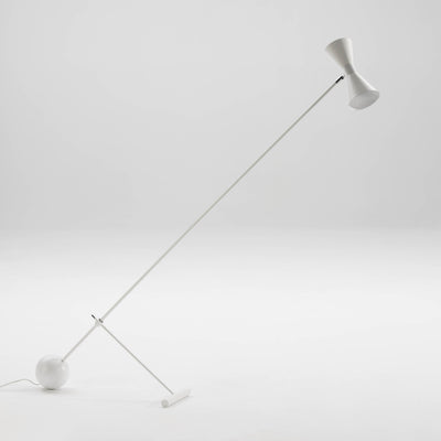 Design KNB White Floor Lamp in White or Gold Metal with a Lampshade
