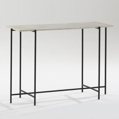 Design KNB White Marble and Black Metal Console Table