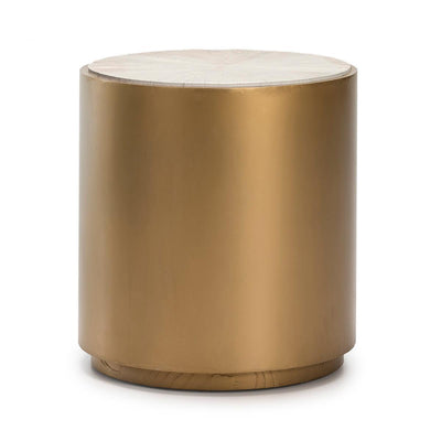 Design KNB White wood and golden metal Side Table