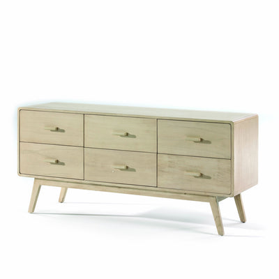 Design KNB Wood White Veiled Sideboard in Natural Veiled Wood