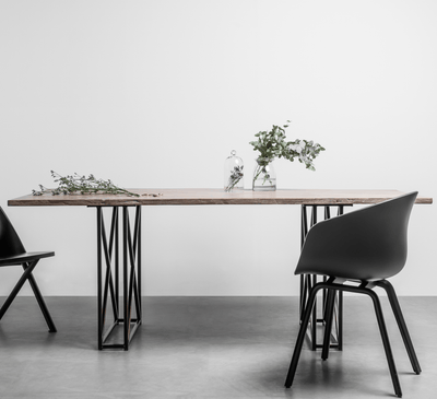 Hoom Industrial Solid Teak Dining Table